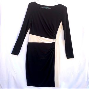 Ralph Lauren Black and White Long Sleeve Dress